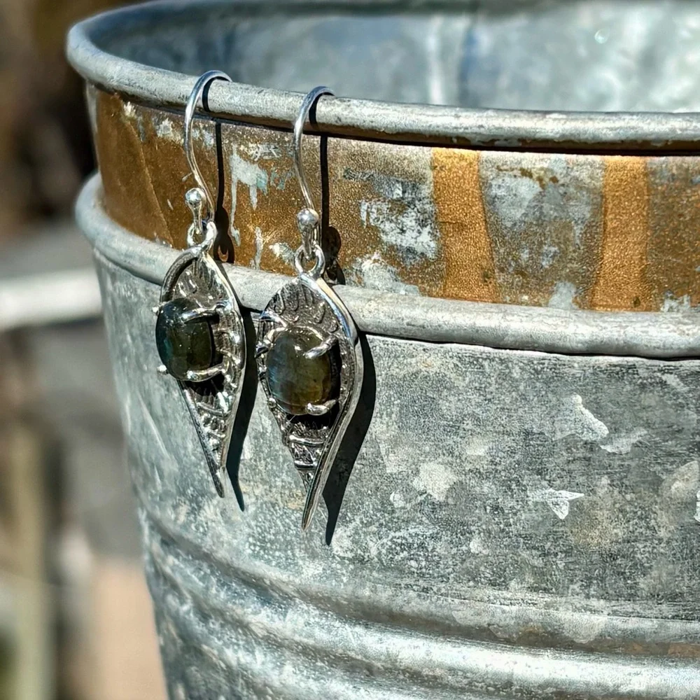 Labradorite Earrings - Picture 9 of 14